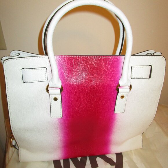 Michael Kors Hamilton N/S Fuschia Spray Large Satchel - Picture 2 of 12